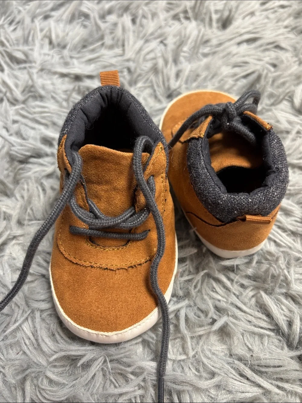 Toddler Suede-Look Lace-Up Boots in Chestnut